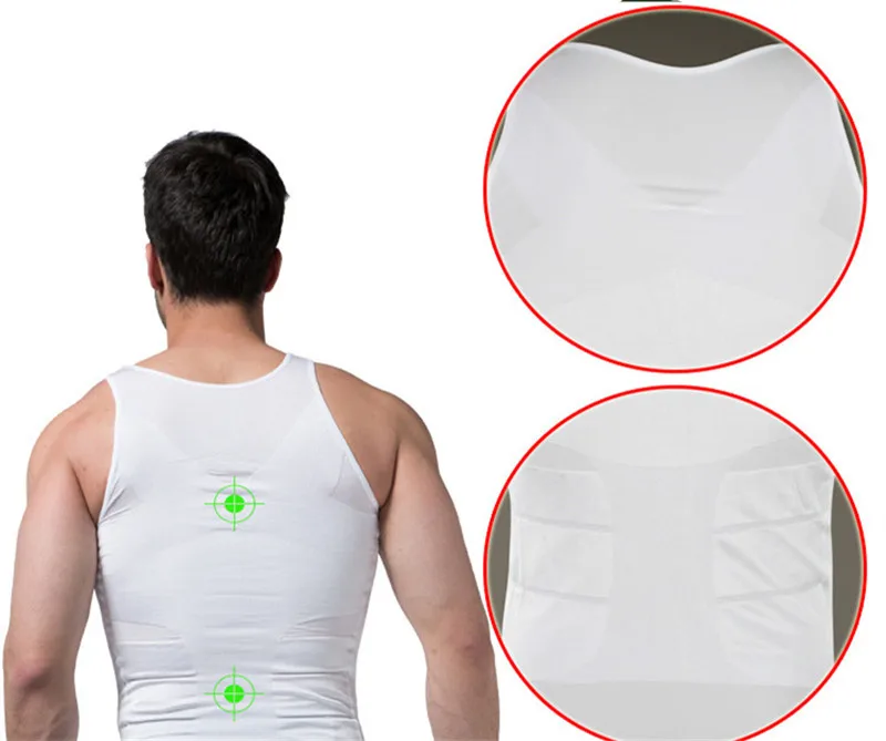 Мужской жилет для похудения Lift Body Shaper черный белый цвет формирующий майка талия