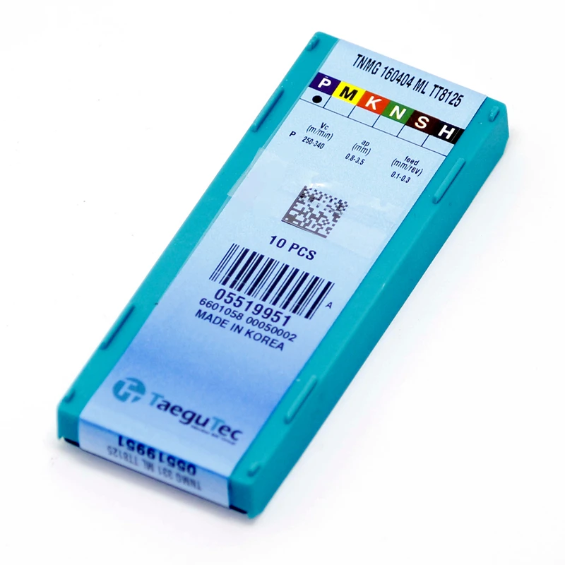 TNMG160404 мл TT8125 10 шт./лот TaeguTec отрицательный треугольный с внешней Токарные вставки