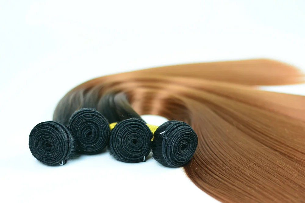Endireitar a Cor Resistente ao Calor do Cabelo da Fibra Yaki em Linha o Cabelo Sintético Macio Empacota Pode Marrom Profunda Trama Dobro Tecer Reta 100g 1 - Lot 5 dobro resistente ao calor do cabelo da