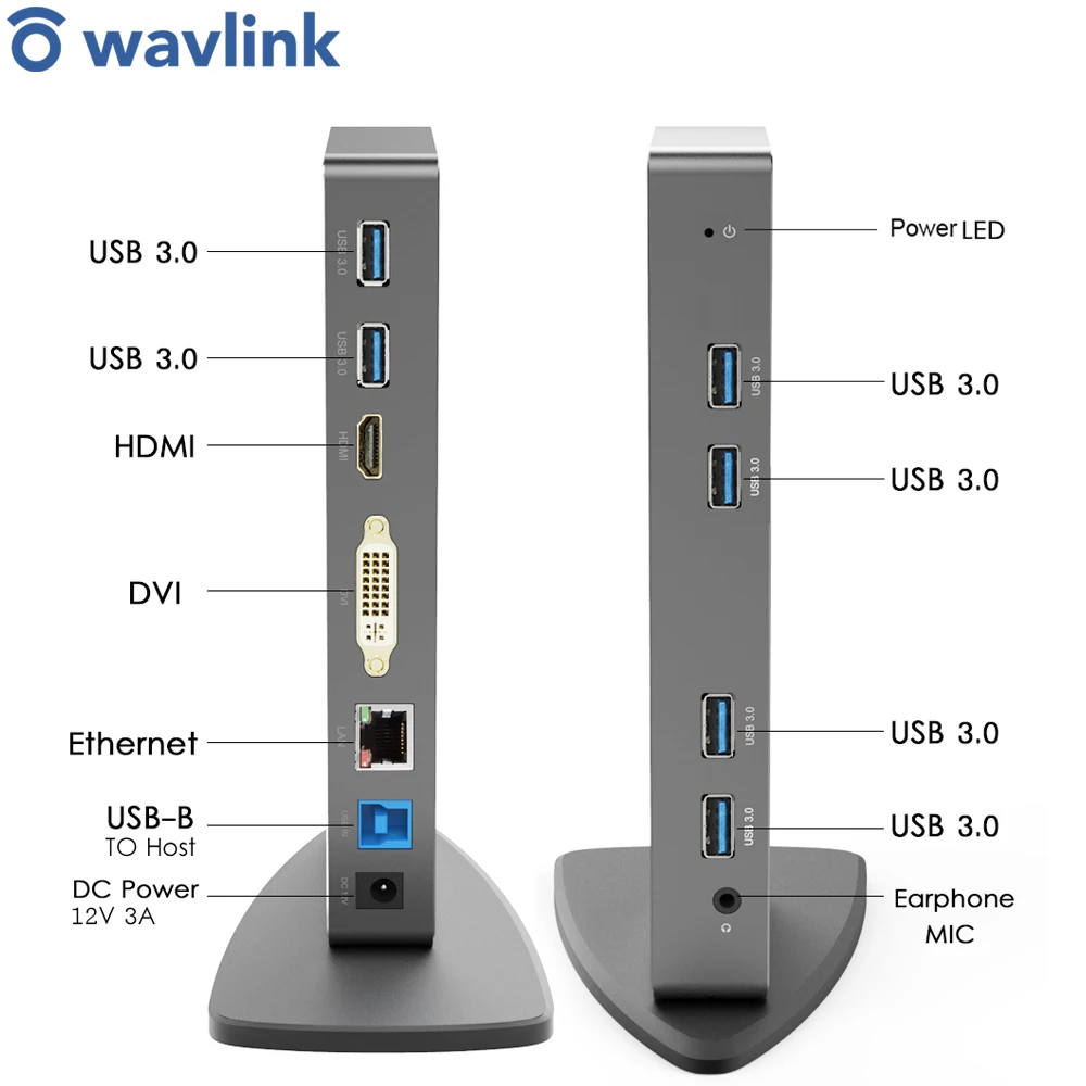 Full HD 1080P USB 3 0 Универсальная док станция для ноутбука Двойной видео Дисплей HDMI DVI