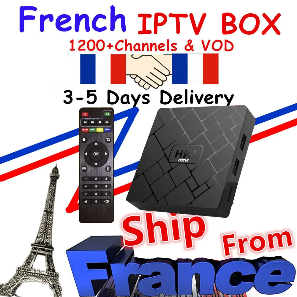 

French IPTV Android Box 2G 16G with 5200+ 1 Year Spanish Europe France Arabic Spain Morocco IPTV m3u Subscription Smart IPTV