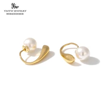 YMYW жемчужные темпераментные модные 14 посеребренные сережки-гвоздики очарование металла Медь серьги для Для женщин вечерние милые романтические Брендовые женские подарок