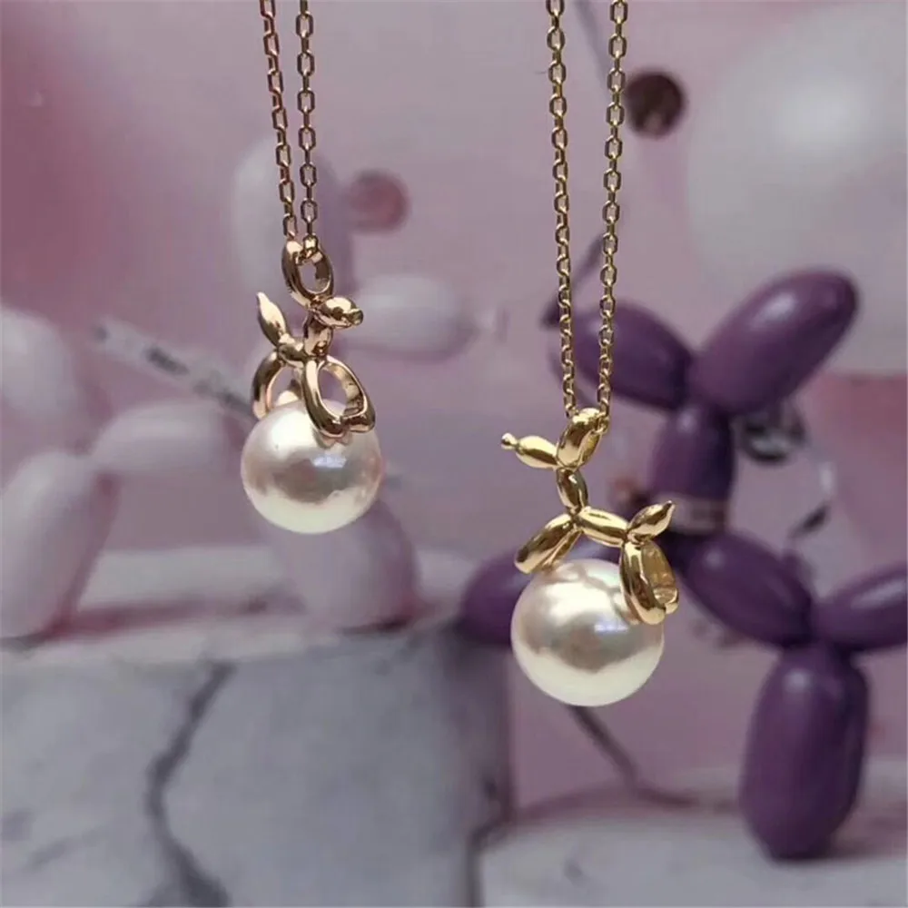 DIY pearl accessories 925 silver Blank pearl Sets of Chain Setting Base empty pendant chain with