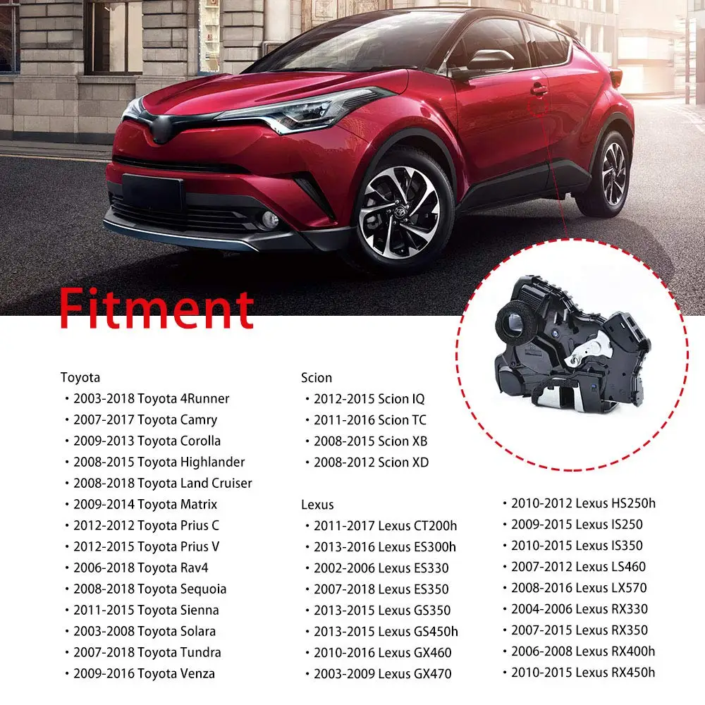 MIKKUPPA привод дверного замка для Пластиковая пилочка для ногтей 4runner Tundra/Scion XB TC/Lexus ES350/передний левый боковой двери защелка замка