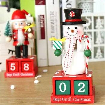 

Christmas Advent Calendar Wooden Santa Claus Snowman Dolls Merry Christmas Figurines New Year Gift Christmas Toys Navidad 2021