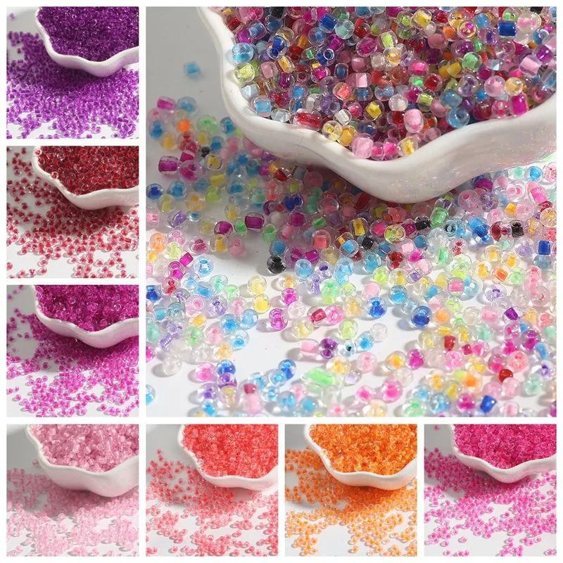 

2mm 3mm 4mm Multicolor Dyeing Core Spacer Glass Seed Beads Jewelry Hand DIY For Bags Necklaces And Bracelets Sewing Accessories