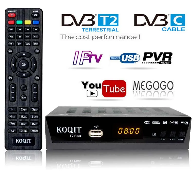 Tanie HD DVB C Dvb t2 Tuner odbiornik cyfrowy Wifi darmowa telewizja Box Tuner Dvb T2 DVBT2 DVB IPTV M3u Youtube odbiornik tv rosyjski dekoder