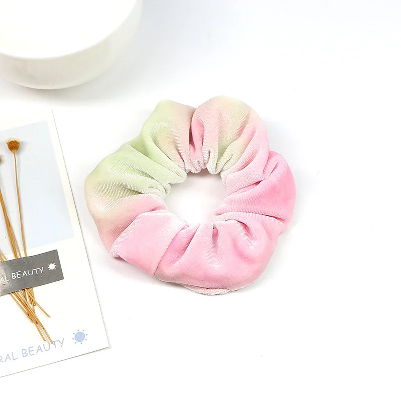 L pink scrunchies 1 шт., повязка для волос, окрашенная резинка для волос, бархатные аксессуары для волос для женщин и девочек, повязка на голову, эластичная резиновая резинка для волос, резинка для волос, кольцо, конский хвост, держатель - Цвет: L pink scrunchies
