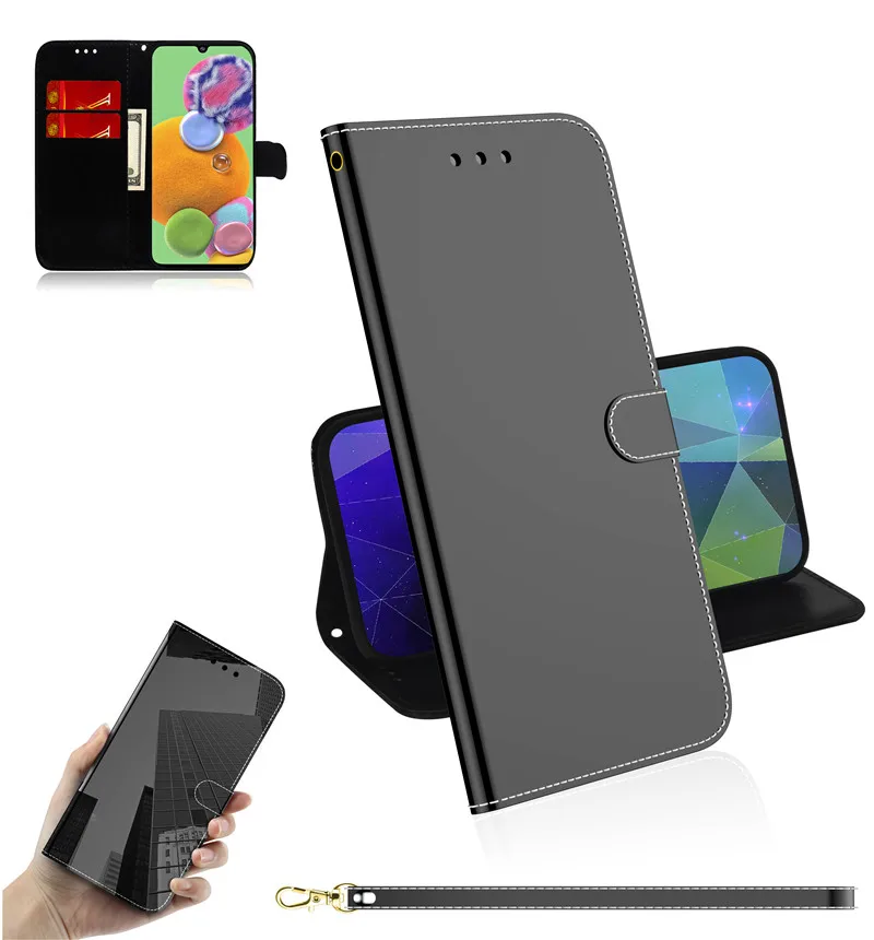 Зеркало бумажник чехол для samsung Galaxy S8 S9 S10 плюс Note10 Note10Plus A90 5G S10E A50 A10 A20 A30 A10E A70 держатель Стенд кожаный чехол
