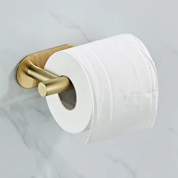 

Stainless Steel Roll Paper Rack Self Adhesive Wall Mount Bathroom Toilet Tissue Holder Punching Kitchen Towel Rack Holders