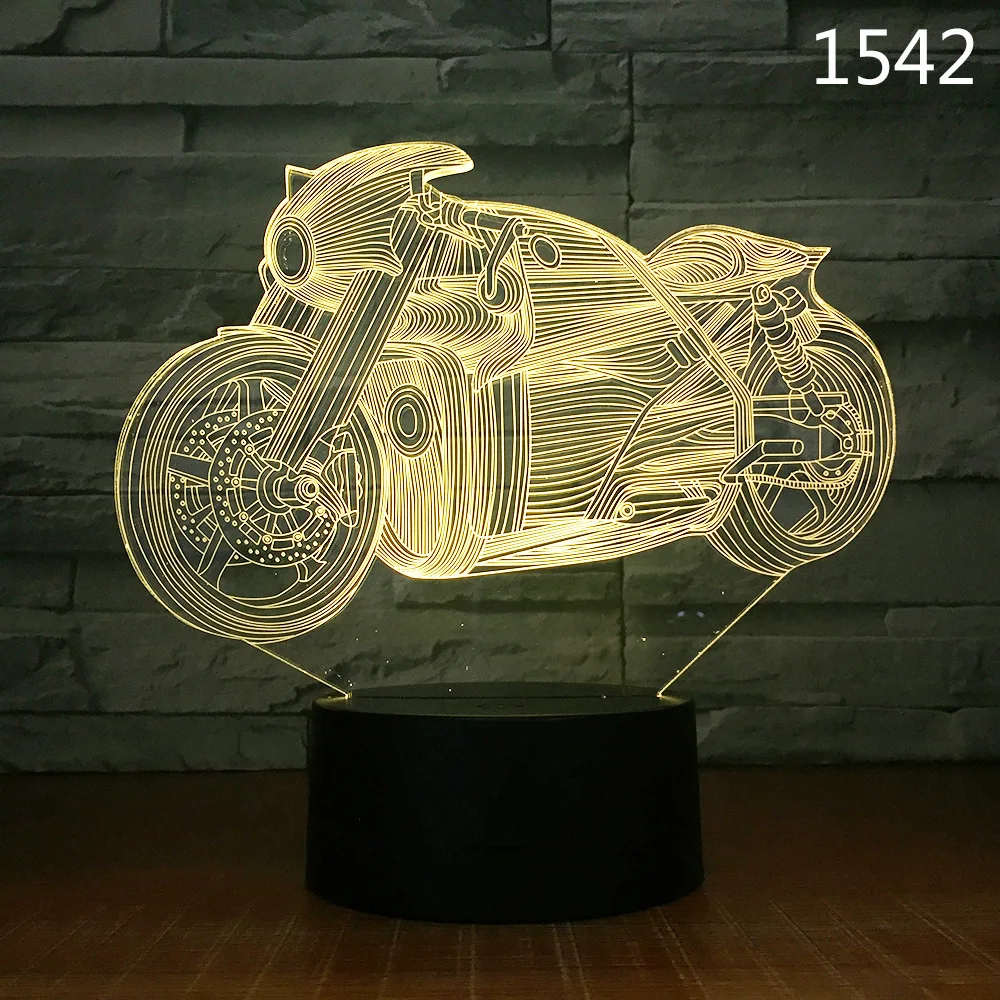 Model 10 Мотоцикл Велосипед Мотоцикл 3D ночник акриловая лазерная иллюзия цвета удаленные дети друзья подарок игрушки настольная лампа Прямая - Испускаемый цвет: Model 10