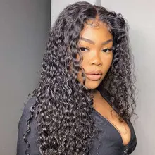 Mechones de pelo humano Remy con Perla Negra y ondas profundas, mechones de 30 pulgadas con cierre, 3 mechones