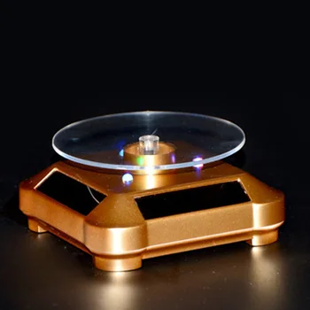 

LED Light Solar Jewelry Display Stand 360 Rotating Showcase Necklace Bracelet Watch Ring Show Turntable EIG88