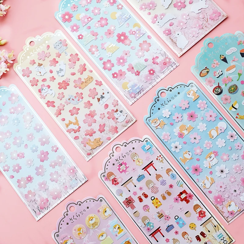 1 шт./1 упаковка Kawaii cherry blossom Travel Diary Planner декоративные мобильные наклейки