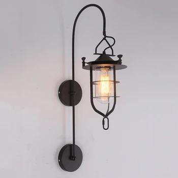 

Creative vintage E27 edison glass wall light bedroom bedside porch living room light bar pub cafe wall lamp sconce bra