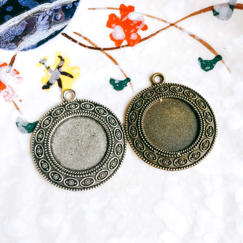 Античный бронзовый серебристый цвет 20 мм стеклянные заготовки под кабошон