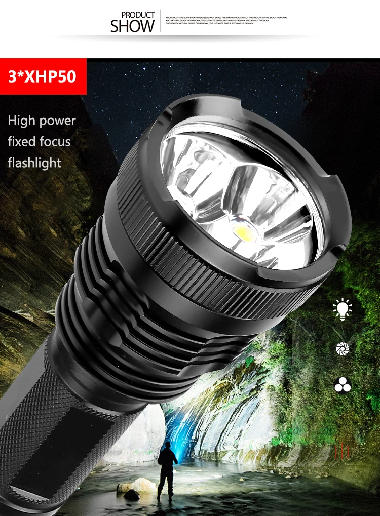 Мощный тактический фонарик 3xcree XHP50 светодиодный фонарик usb зум светодиодный фонарь 18650 батарея 5 режимов Водонепроницаемый фонарик