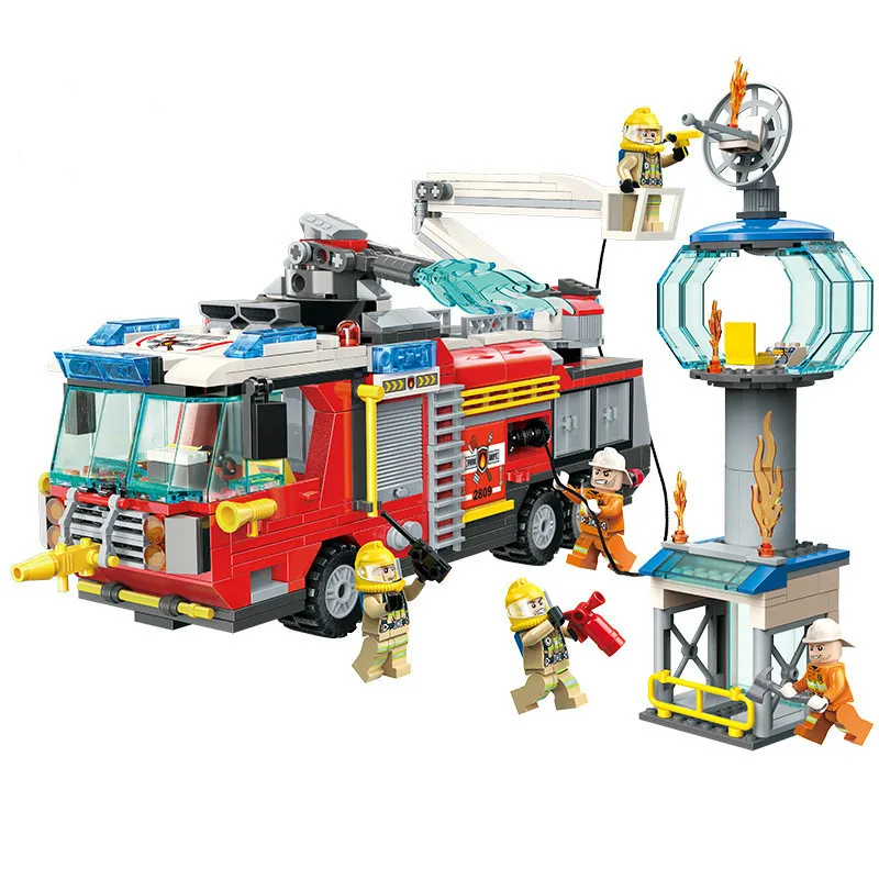 

647pc Children's Educational Building Blocks Toy Compatible Legoingly City Rescue Series Rescue Operation Fire Truck Bricks Gift