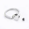 Cremation Jewelry Crystal Heart Cremation Ring for Ashes Keepsake Finger Urns Size 6/7/8/9/10 Engravable Stainless Steel Ring 3
