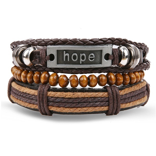 Vintage Flower Bracelets & Bangle Boho Multiple Layers Leather Bracelet 2019 For Women Man Wrap Female Punk Jewelry Gifts