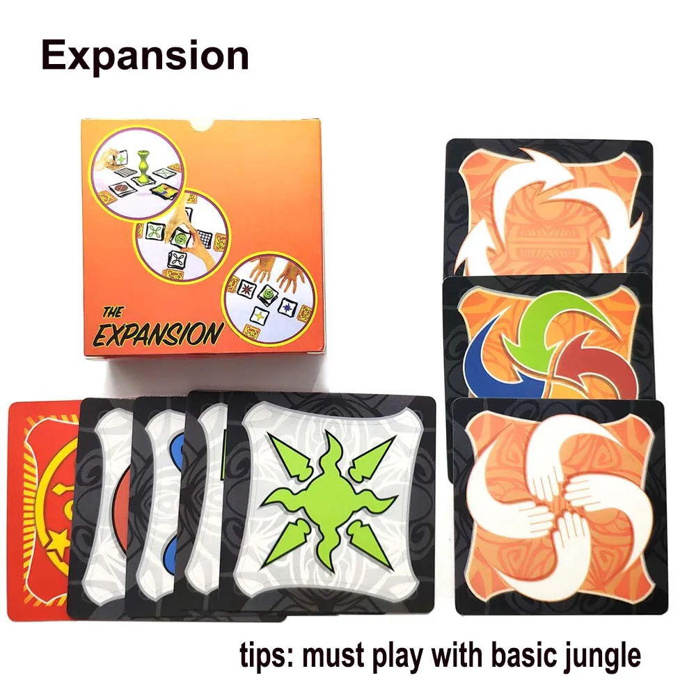 Настольная игра коричневого дерева джунгли маркер быстро бегать пара скорость лес для семьи вечерние Веселые открытки игры английский, испанский правила - Цвет: expansion no bag