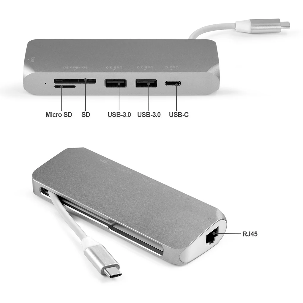 7 в 1 USB 3,0 type-C к хабу 3,0 USB RJ45 SD/TF кард-ридер питания видео HD Замена для MacBook Pro