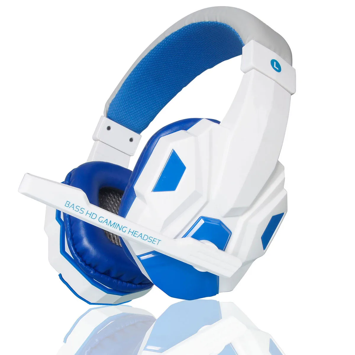 White and Blue PC780 Игровые наушники Проводная геймерская гарнитура стерео звук за ухо наушники с микрофоном и светодиодный свет для ПК ноутбука для PS4 - Цвет: White and Blue