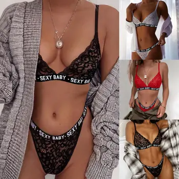 

Sexy Lingerie Set Summer thin Lace Bra+G-string Thong Underwear Women Set Babydoll Sleepwear Nightwear Plus Size