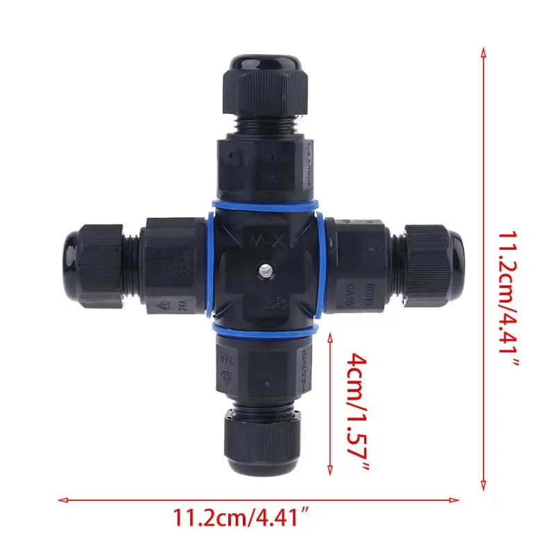

IP68 4 PIN led Industrial electrical screwless waterproof connector 4Pin cable T Straight Shape Outdoor Lighting Connectors