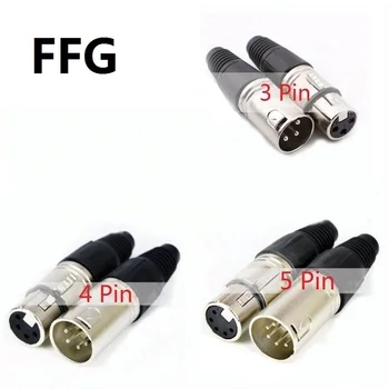 

Male & Female 3-Pin 4-Pin 5-Pin XLR Microphone Audio Cable Plug Connectors Cannon Cable Terminals