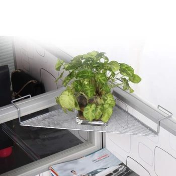 

Iron With Hook Desk Triangle Flower Rack Shelf Office Storage Rack Table Rack Balcony Corner Rack