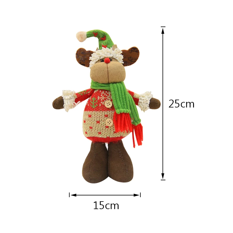 F 25x15cm Большие размеры Рождественские куклы выдвижной Санта-Клаус снеговик лося игрушки рождественские фигурки Рождественский подарок для ребенка красный орнамент с рождественской елкой - Цвет: F 25x15cm