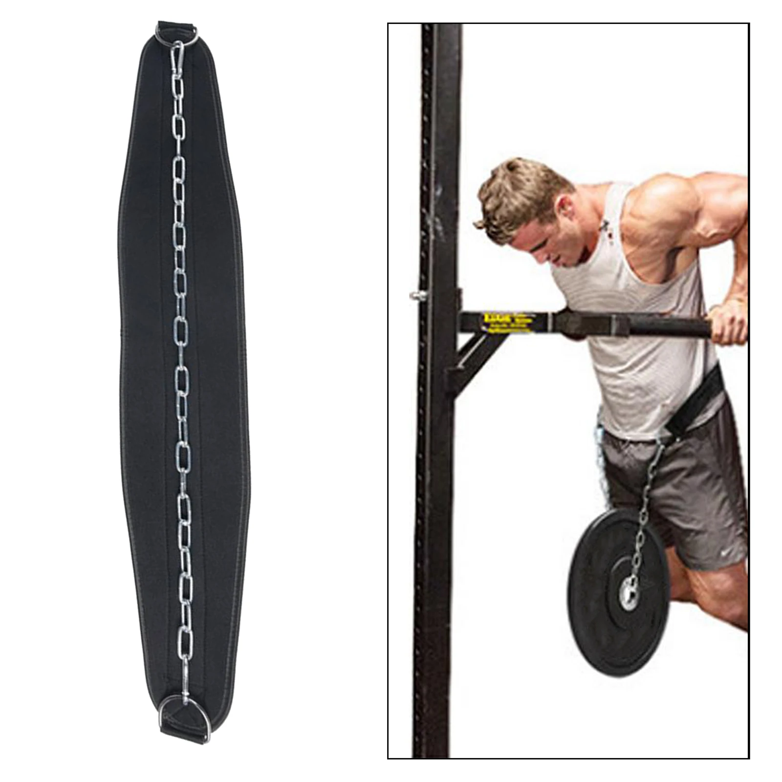 Weight Lifting Dip Belt Exercise Belt Fitness Body Building Belt Hold 110-220lbs