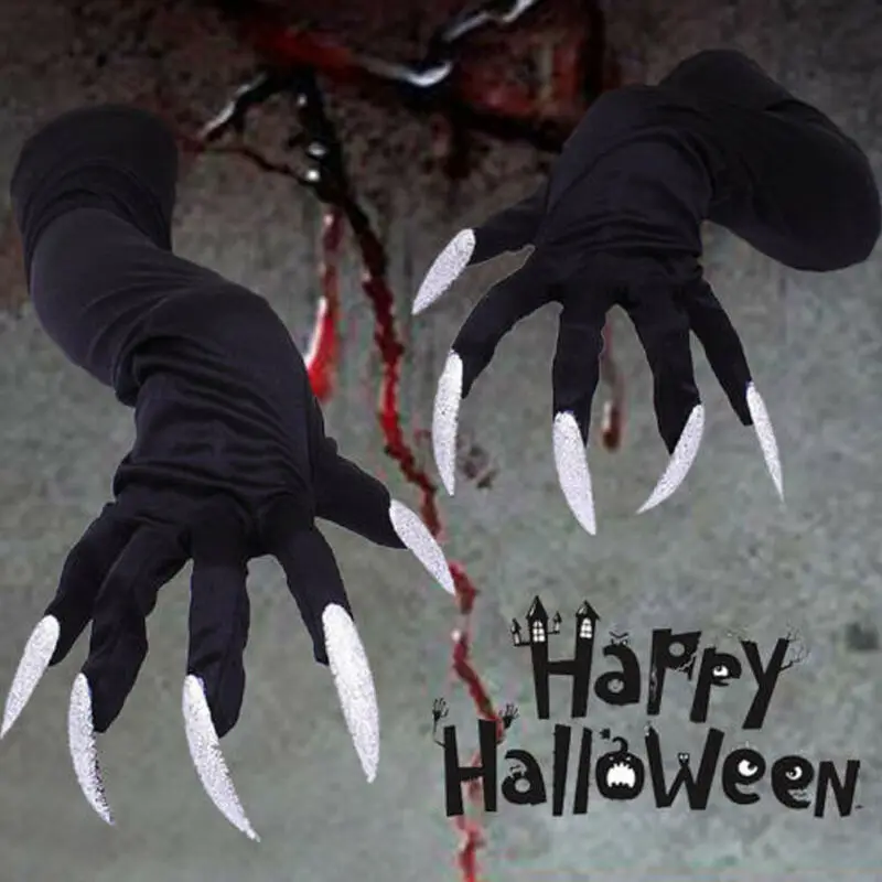 Guantes Largos de Halloween Guantes de Tela Traje de Disfraces Apoyos