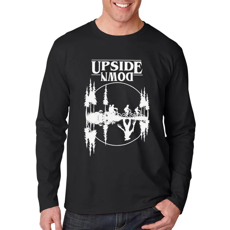 

Hot Stranger Things Upside Down Letter Print Tshirts Summer O-neck Hot Tv Series Funny Long Sleeve T Shirt for Men Women