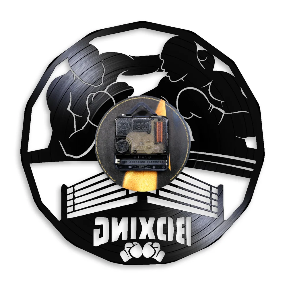 Настенные часы с виниловой пластиной для боксерской гимнастики бокса боевых