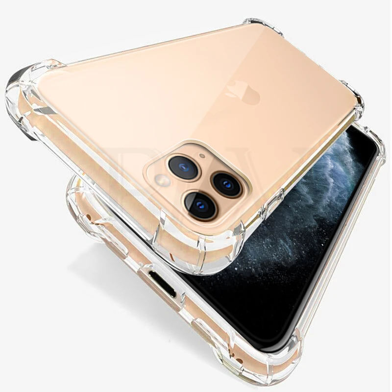 

Luxury Shockproof Silicone Phone Case For iPhone 11 Pro Max Case iphone 7 8 6S Plus 7 Plus 8 Plus X XS Max XR Cases Transparent Protection Back Cover Schelp