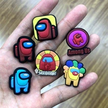 5 PCS Among Us Game Toy Designer Cheap Custom Amoung Soft PVC Cartoon Croc Shoe Charm Crewmate Among Us for Shoe Decorations
