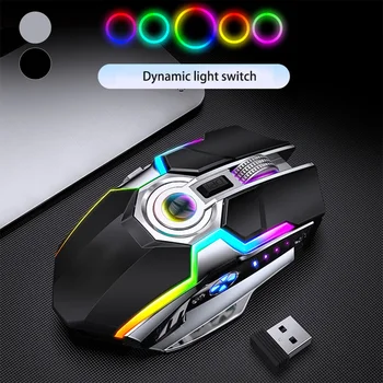 

Wireless Mouse 35300dpi Silent LED Backlit USB Optical Ergonomic Gaming Mouse 7 Keys Rechargeable Mouse for Laptop PC Gamer