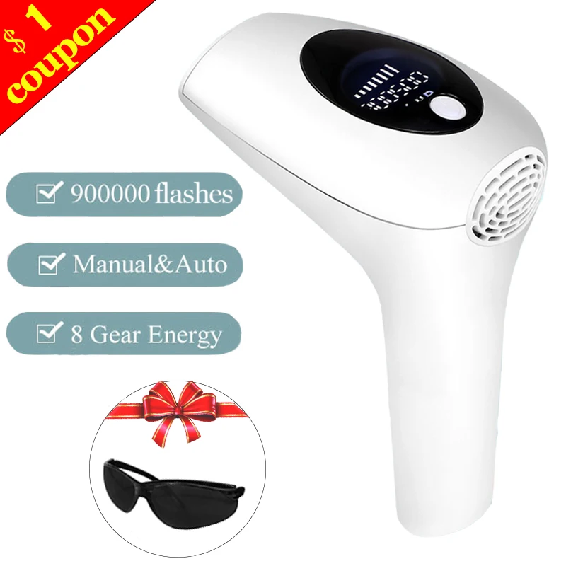 900000 Flash IPL Epilator Hair Removal Laser Permanent LCD Display Mini Bikini Trimmer Electric depilador a laser | Бытовая техника
