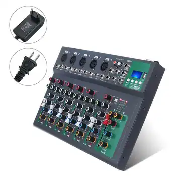 

EU/US 7 Channel bluetooth Digital Microphone Sound Mixer with USB DJ Sound Mixing Console Amplifier For Karaoke KTV Match Part