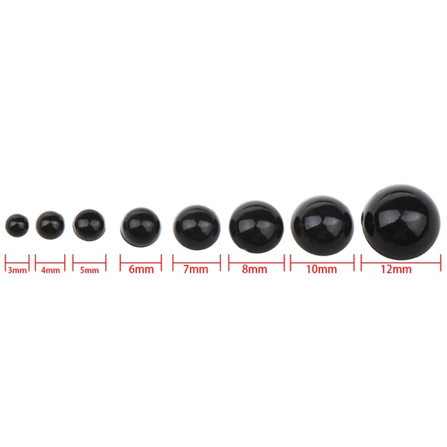 100Pcs 3-12mm Black Plastic Safety Eyes For Bear doll Animal Puppet DIY Crafts Children Kids Toys Eyes Accessories 5