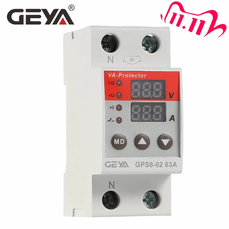 Новое поступление защита от перегрузки по току GEYA GPS8 на Din рейку устройство