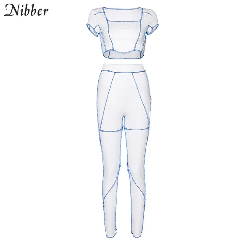 NIBBER, повседневные костюмы, женский спортивный костюм, фитнес-костюм, белый, розовый, Одноцветный, комплект из 2 предметов, тянущийся, тонкий, мягкий, весна-лето, стиль - Цвет: Белый