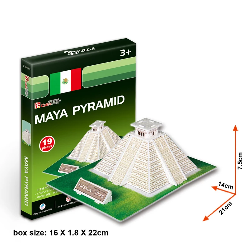 New ! Mini 3D Puzzle Paper Board Toy Maya Pyramid Model for Gifts Toys Children | Игрушки и хобби