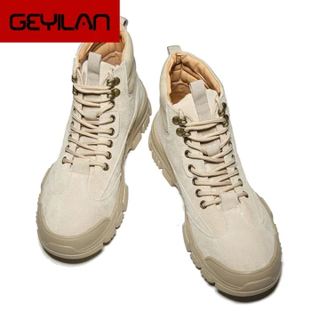 

Men Boots Genuine Leather Luxury Shoes Army Boots Fashion Military Boots Men Designer Shoes Men High Quality Tenis Masculino