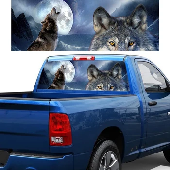 

Car Stickers Wolf Tribe Totem Pattern Rear Window Decal Auto Vinyl Film Stickers Universal Car Pickup Accessories