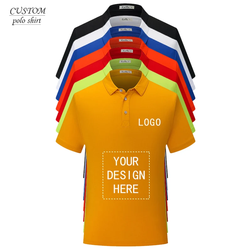 

Customized unisex polo shirt with Logo printing or embroidery tailor made pure cotton Create Your Own Polo unisex Shirt