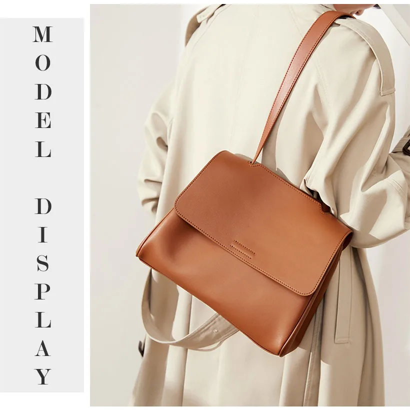 FELIX & FELICIA Fashion High Quality Shoulder Handbags Women Genuine Leather Crossbody Ladies Casual Retro Design Tote Flap Bag