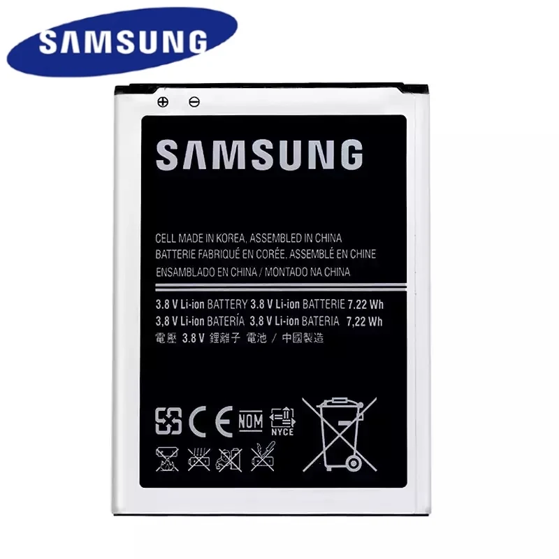 Samsung 100% Новый оригинальный аккумулятор B500AE 1900 мАч для Galaxy S4 Mini i9192 I9190 I9198 J110 3 Pin без NFC|Аккумуляторы мобильных